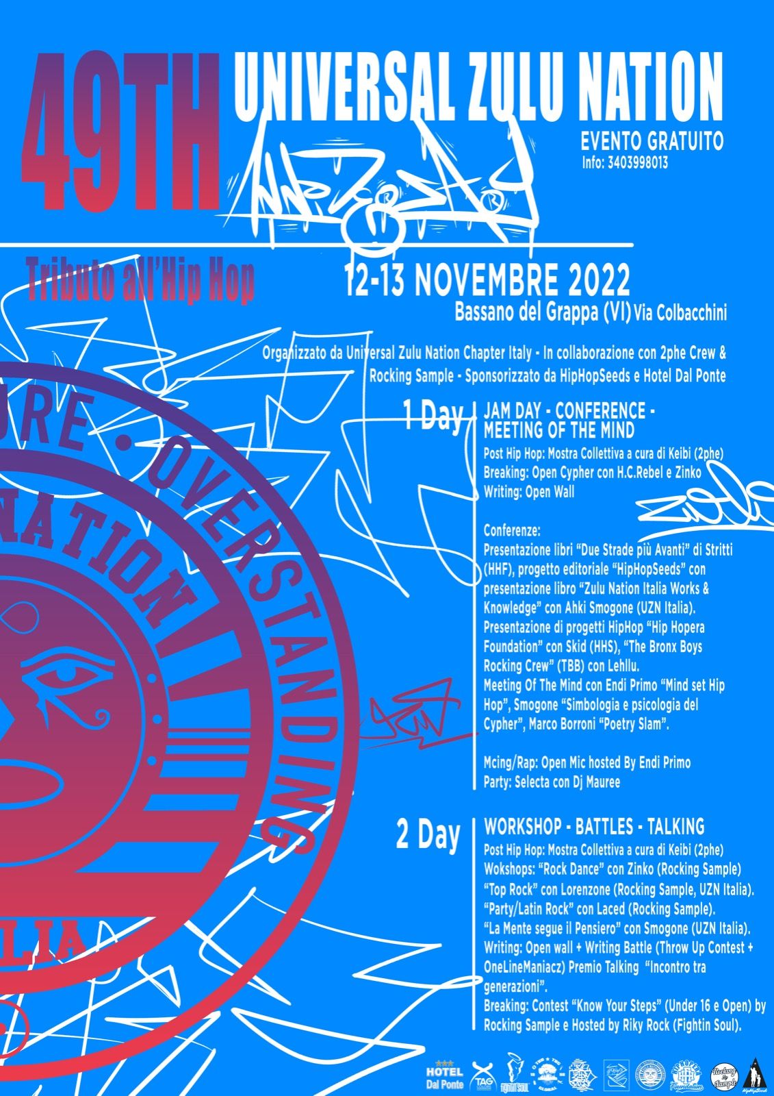 49th Universal Zulu Nation Anniversary -12 & 13 Novembre- Bassano del Grappa (vi)
